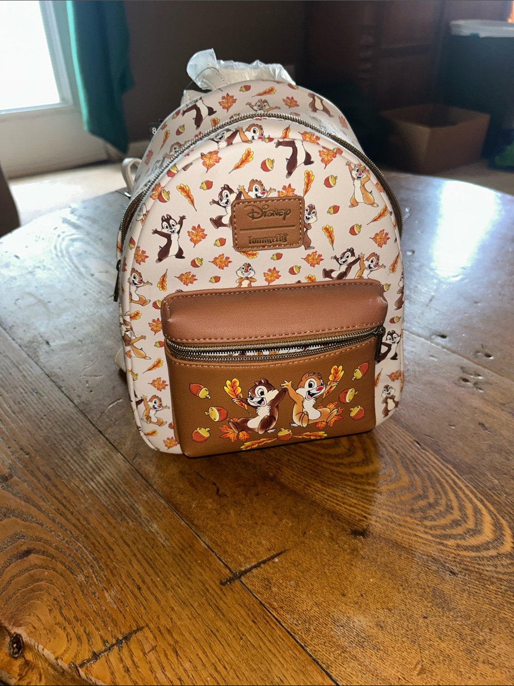 Loungefly Chip & Dale Fall Leaves Mini Backpack and matching wallet - Picture 1 of 7